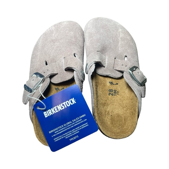 Birkenstock Boston Kids Size K 10 /180 Suede Leather Faded Purple New In Box NWT - Picture 1 of 7